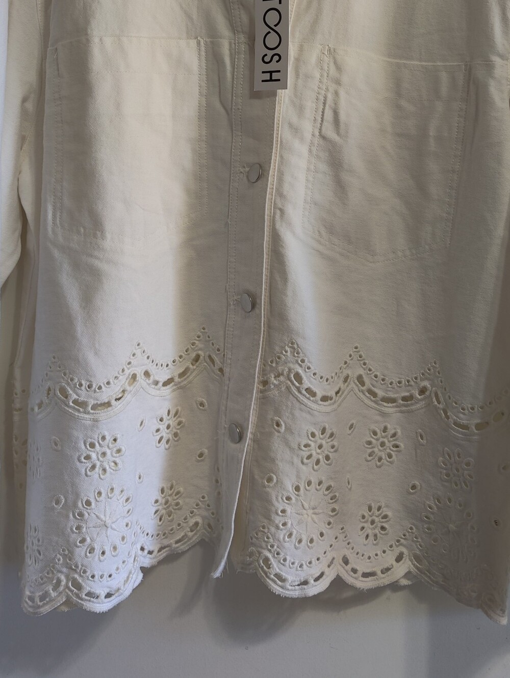 Stoosh White Eyelet Denim Jacket